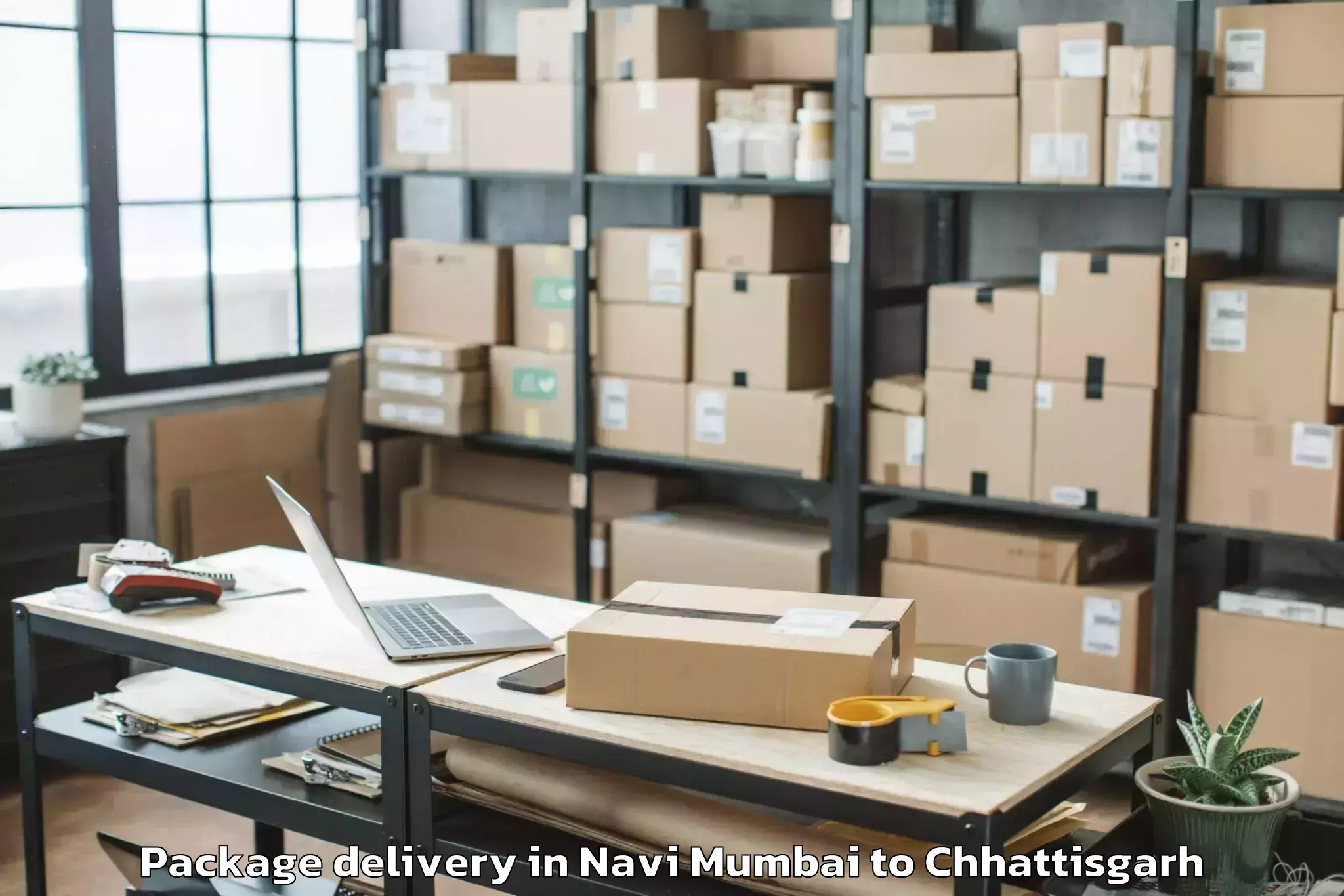 Book Navi Mumbai to Khairagarh Package Delivery